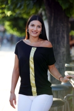 Μαύρη Κοντομάνικη Μπλούζα Chiccy