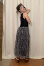 Φουστα μαξι με τουλι με φλοραλ σχέδιο