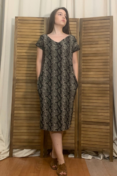 Φόρεμα μακρύ καθημερινό με τσέπες