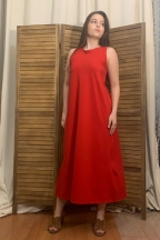 Μάξι κόκκινο φόρεμα καλοκαιρινό