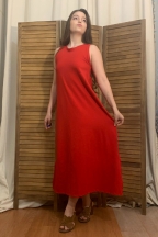 Μάξι κόκκινο φόρεμα καλοκαιρινό