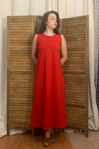 Μάξι κόκκινο φόρεμα καλοκαιρινό