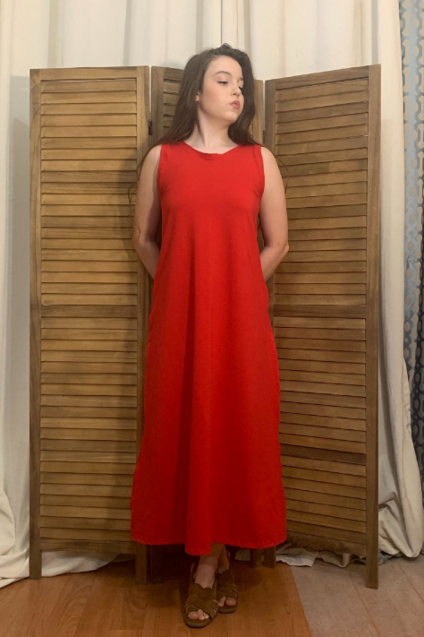 Μάξι κόκκινο φόρεμα καλοκαιρινό