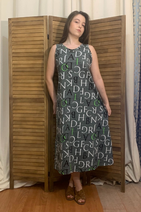 Μάξι φόρεμα καλοκαιρινό με σχεδιασμένο ύφασμα