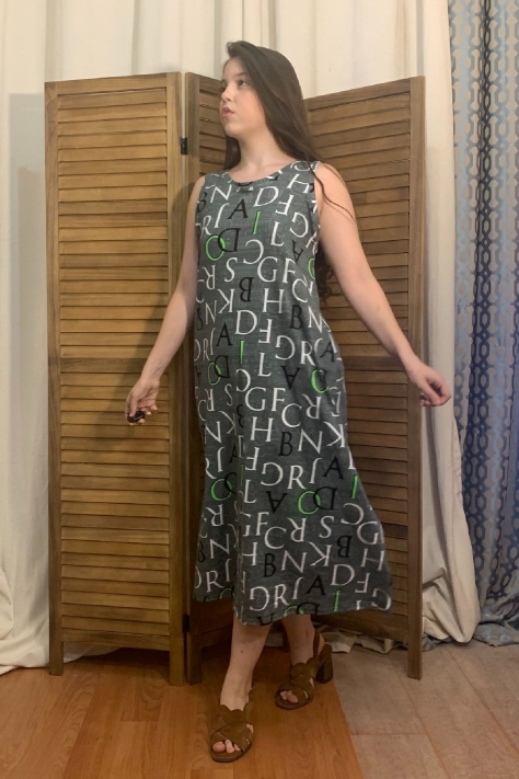 Μάξι φόρεμα καλοκαιρινό με σχεδιασμένο ύφασμα