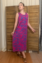 Μάξι φόρεμα καλοκαιρινό από εμπριμέ ύφασμα