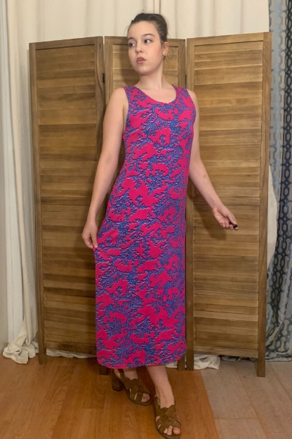 Μάξι φόρεμα καλοκαιρινό από εμπριμέ ύφασμα