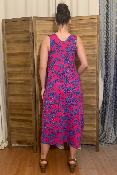 Μάξι φόρεμα καλοκαιρινό από εμπριμέ ύφασμα