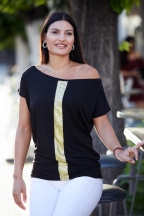 Μαύρη Κοντομάνικη Μπλούζα Chiccy