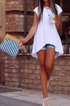 Ασύμμετρη τουνίκ/μπλούζα σε μαύρο και άσπρο