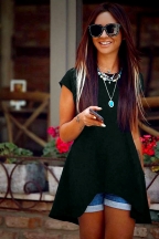 Ασύμμετρη τουνίκ/μπλούζα σε μαύρο και άσπρο